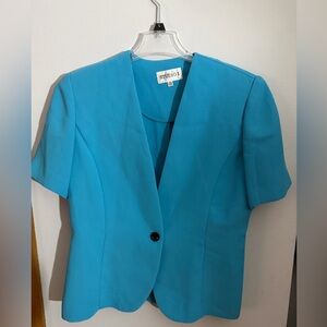 Studio I Women's Bright Blue Short Sleeve Blazer